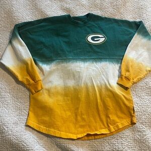 Green Bay Packers Fanatics Women's Ombre Long Sleeve T-Shirt - Green/Gold xs